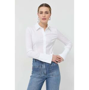 Košile Patrizia Pepe dámská, bílá barva, slim, s klasickým límcem, CC0356 A01