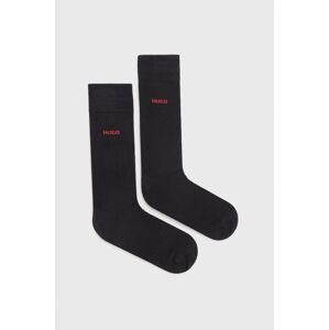 Ponožky HUGO (2-pack) pánské, černá barva, 50468099