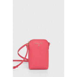 Kožená taška Patrizia Pepe růžová barva, CQ0203 L001