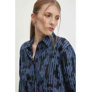 Košile Answear Lab dámská, tmavomodrá barva, relaxed, s klasickým límcem
