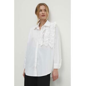 Bavlněná košile Answear Lab bílá barva, relaxed, s klasickým límcem