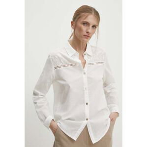 Lněná košile Answear Lab bílá barva, regular, s klasickým límcem