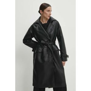 Trench kabát Answear Lab dámský, černá barva, přechodný, oversize
