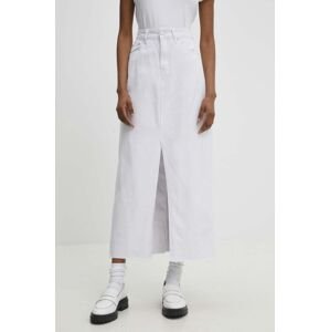 Džínová sukně Answear Lab bílá barva, maxi