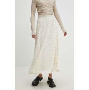 Bavlněná sukně Answear Lab béžová barva, maxi, áčková