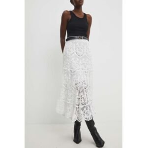 Bavlněná sukně Answear Lab bílá barva, maxi, áčková
