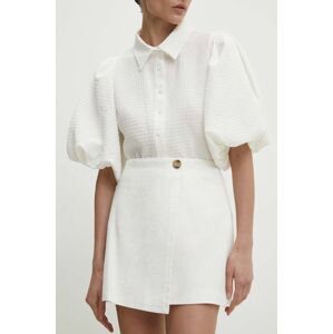 Bavlněná sukně Answear Lab bílá barva, mini, áčková