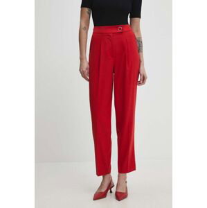 Kalhoty Answear Lab dámské, červená barva, fason cargo, high waist
