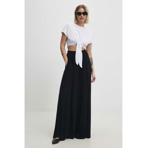 Kalhoty Answear Lab dámské, tmavomodrá barva, střih culottes, high waist