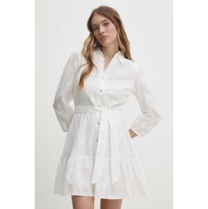 Bavlněné šaty Answear Lab bílá barva, mini