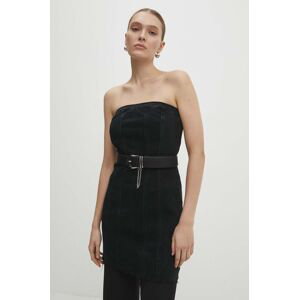 Džínové šaty Answear Lab černá barva, mini