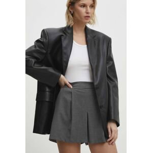 Kalhotová sukně Answear Lab šedá barva, high waist