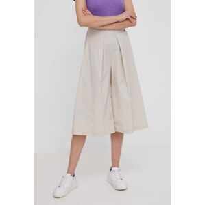 Kalhoty Bomboogie dámské, béžová barva, střih culottes, high waist, PW8491TCPA4