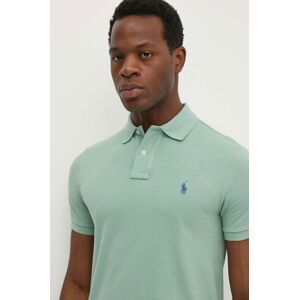 Bavlněné polo tričko Ralph Lauren zelená barva, 710536856