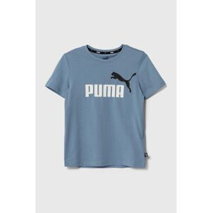 Dětské bavlněné tričko Puma černá barva, s potiskem