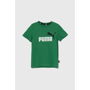 Dětské bavlněné tričko Puma černá barva, s potiskem