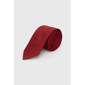 Hedvábná kravata HUGO červená barva, 50509025