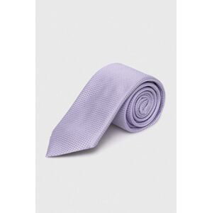 Hedvábná kravata BOSS fialová barva, 50512631