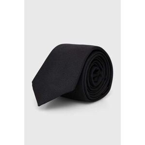 Hedvábná kravata HUGO černá barva, 50515589