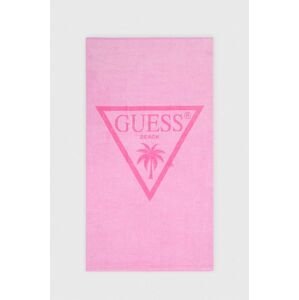 Bavlněný ručník Guess růžová barva, E4GZ03 SG00L