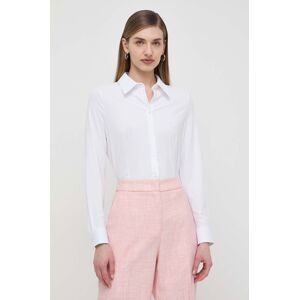Košile BOSS dámská, bílá barva, regular, s klasickým límcem, 50518181