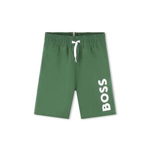 Dětské plavkové šortky BOSS zelená barva