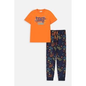 Dětské bavlněné pyžamo Coccodrillo oranžová barva
