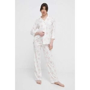 Pyžamo Lauren Ralph Lauren bílá barva, ILN92306