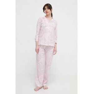 Pyžamo Lauren Ralph Lauren růžová barva, ILN92306