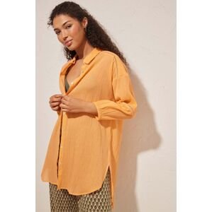 Bavlněná plážová košile women'secret PERFECT BEACH SETS oranžová barva, 5547385