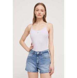 Body Tommy Jeans dámské, fialová barva