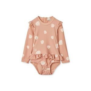 Jednodílné plavky pro miminko Liewood Sille Baby Printed Swimsuit růžová barva