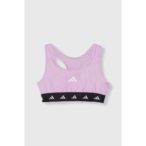 Dětská sportovní podprsenka adidas G TF POWER BRA fialová barva