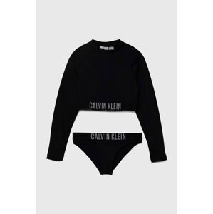 Dvoudílné dětské plavky Calvin Klein Jeans černá barva