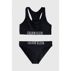 Dvoudílné dětské plavky Calvin Klein Jeans černá barva