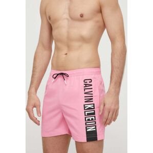 Plavkové šortky Calvin Klein růžová barva