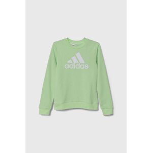 Dětská mikina adidas zelená barva, s potiskem