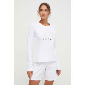 Mikina Dkny dámská, bílá barva, s potiskem, DP3T8815