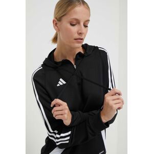 Tréninková mikina adidas Performance Tiro24 černá barva, s kapucí, s aplikací, IJ9956