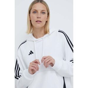 Tepláková mikina adidas Performance Tiro24 bílá barva, s kapucí, s aplikací, IR7508