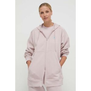 Tepláková mikina adidas by Stella McCartney růžová barva, s kapucí, IU0860