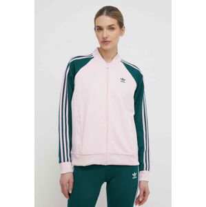 Mikina adidas Originals dámská, růžová barva, vzorovaná, IM9821