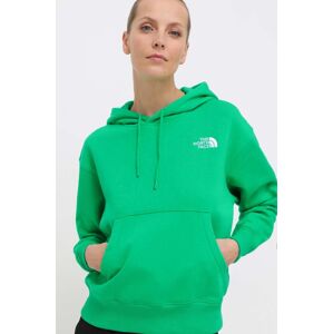 Mikina The North Face W Essential Hoodie dámská, zelená barva, s kapucí, s aplikací, NF0A7ZJDPO81