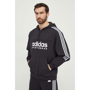 Mikina adidas TIRO pánská, černá barva, s kapucí, s potiskem, IV8126