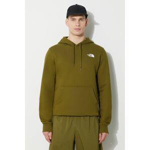 Bavlněná mikina The North Face M Simple Dome Hoodie pánská, zelená barva, s kapucí, s potiskem, NF0A7X1JPIB1