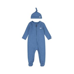 Dětský bavlněný overal Levi's LVN FOOTED COVERALL & HAT SET