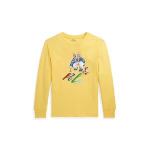 Dětské bavlněné tričko s dlouhým rukávem Polo Ralph Lauren žlutá barva, s potiskem