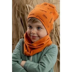 Dětská čepice Jamiks LEXUS oranžová barva, z tenké pleteniny