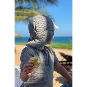 Dětská bavlněná čepice Jamiks WERNER šedá barva, hladká