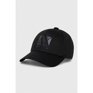 Bavlněná baseballová čepice Armani Exchange černá barva, s aplikací, 944200 4R100